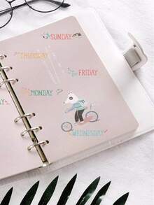 5 piezas Pegatina con estampado de letra - Multicolor - Ver 4