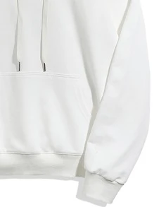 Manfinity Capucha con cordón con estampado de letra y ala - Blanco - Ver 4