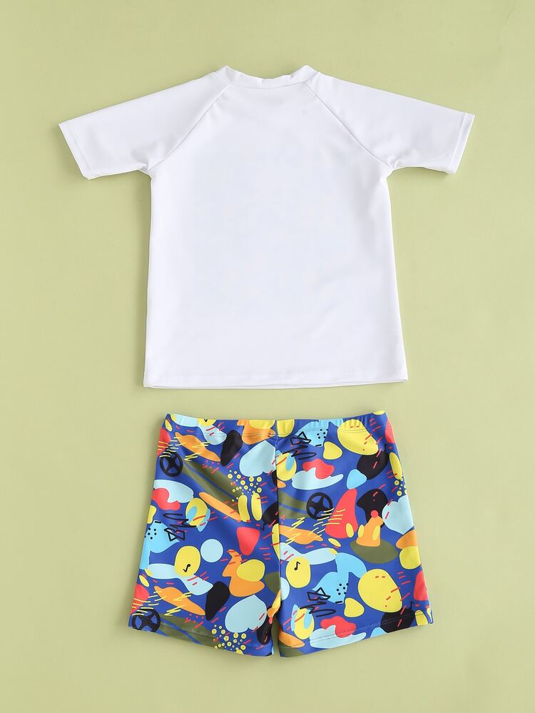 男孩圖案沙灘泳裝 - 彩色 - 查看 2