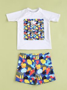 Boys Graphic Beach Swimsuit - Multicolor - View 5