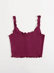 Muchica Top tank tejido de canalé en forma de lechuga - Rojo violeta - Ver 2