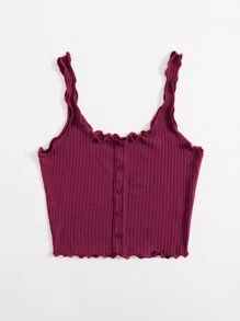 Muchica Top tank tejido de canalé en forma de lechuga - Rojo violeta - Ver 3
