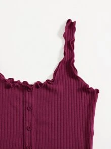 Muchica Top tank tejido de canalé en forma de lechuga - Rojo violeta - Ver 4
