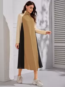 Mulvari Cut And Sew Raglan Sleeve Dress - Multicolor - View 1