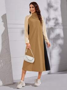 Mulvari Cut And Sew Raglan Sleeve Dress - Multicolor - View 5