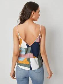 SHEIN LUNE 幾何圖案吊帶上衣 - 彩色 - 查看 2