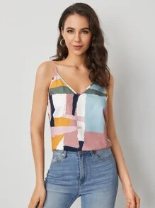 SHEIN LUNE 幾何圖案吊帶上衣 - 彩色 - 查看 4