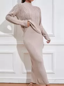 Mulvari Áo len nữ kết hợp màu trơn Thanh lịch - Màu be - Xem 6