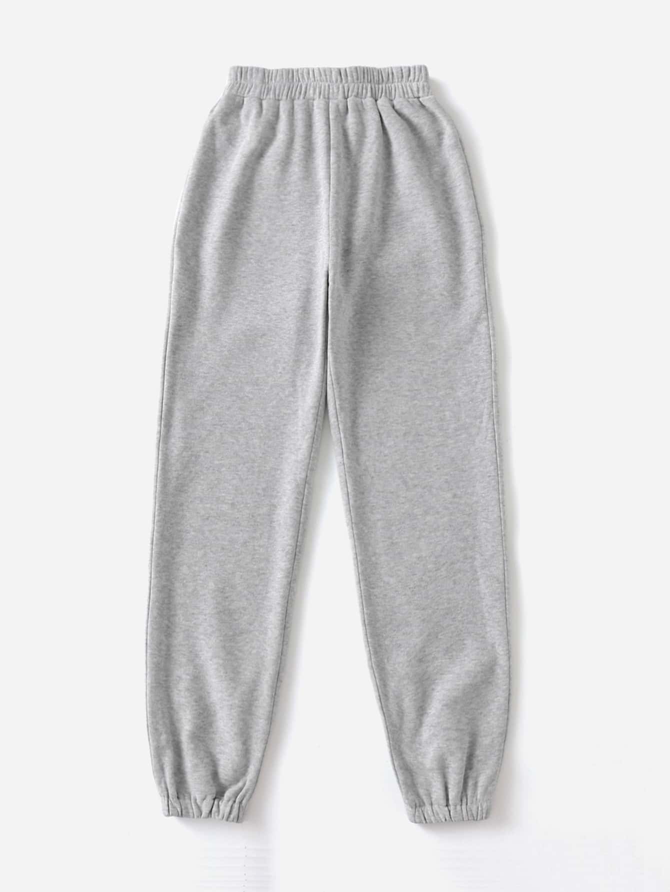 SHEIN EZwear Plus Spring Solid Elastic Waist Sweatpants | SHEIN USA