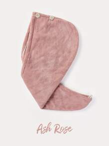 SHEIN Basic living BASIC LIVING Exclusive Quick Dry Microfiber Hair Turban Towel Coral Fleece Holiday Gift-Ash Rose Christmas For Holiday Gift Giving Home Bathroom DecorHair Bonnet