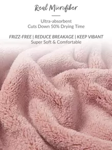 SHEIN Basic living BASIC LIVING Exclusive Quick Dry Microfiber Hair Turban Towel Coral Fleece Holiday Gift-Ash Rose Christmas For Holiday Gift Giving Home Bathroom DecorHair Bonnet