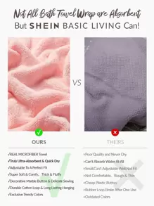 SHEIN Basic living Exclusiva envoltura de microfibra de secado rápido ajustable para baño y Body - Regalo navideño de lavanda fresca para dar como regalo en vacaciones, bodas de verano, decoración del hogar y el baño