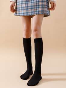 3雙簡約風高筒襪 - 彩色 - 查看 2