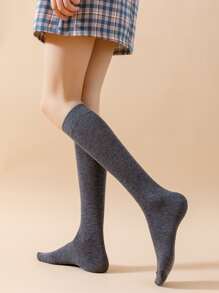 5雙簡約風高筒襪 - 彩色 - 查看 2