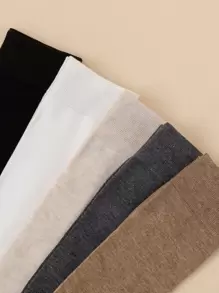 5雙簡約風高筒襪 - 彩色 - 查看 3