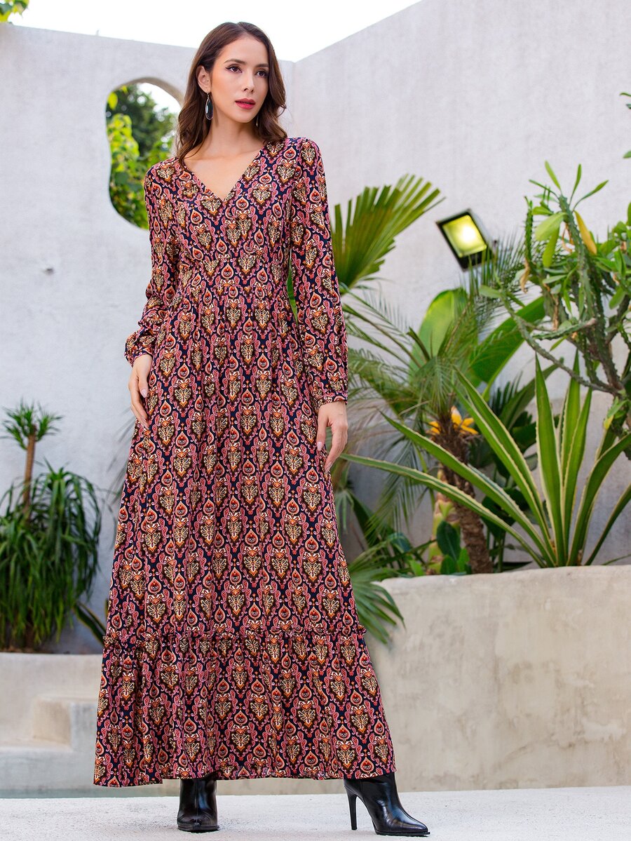 Đầm Viên lá sen Paisley Boho - Nhiều màu - Xem 1