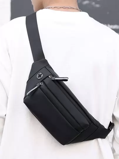 Men Minimalist Earphone Hole Fanny Pack Sling Water-Proof Waist Bag Side Bag Bum Bag College Multi-Functional School Christmas Men Bag Belt Bag Travel Sling Bag Winter Christmas Hiking Large Capacity Multi-Functional Vacation Hip Bag Gifts For Men Black Bag Travel Essentials Holiday Essentials Bag For Men Bags Summer Back To School Bag Pack Spring School Supplies Pouch Phone Bag