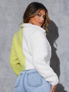 SHEIN SXY Áo khoác nữ Nút phía trước Khối Màu Giải trí - Nhiều màu - Xem 3