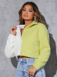 SHEIN SXY Áo khoác nữ Nút phía trước Khối Màu Giải trí - Nhiều màu - Xem 4