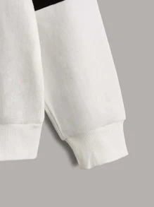 SHEIN Áo nỉ tay rớt vai phối màu và khẩu hiệu dành cho bé trai tuổi teen - Nhiều màu - Xem 4