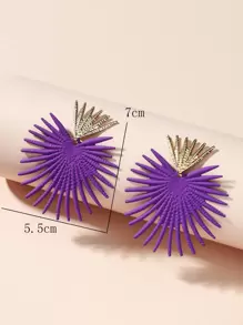 2pcs Structured Earrings - Purple - View 2