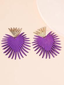 2pcs Structured Earrings - Purple - View 3