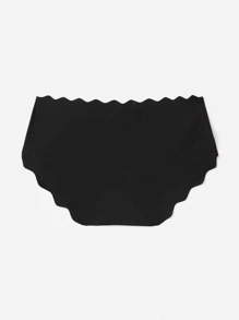 Yoga Basic Feels Like Skin Scallop Trim Sports Brief - Black - View 2