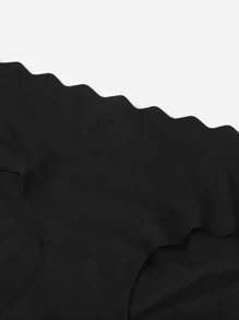 Yoga Basic Feels Like Skin Scallop Trim Sports Brief - Black - View 3