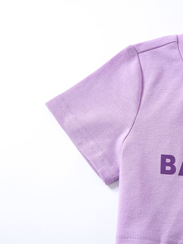 Fille à lettres T-shirt & à imprimé camouflage Pantalon de jogging - Multicolore - Voir 4