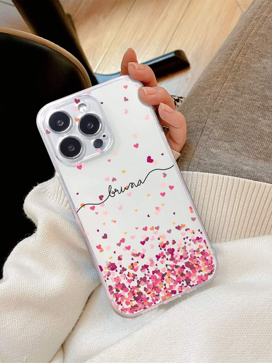 Ốp điện thoại họa tiết trái tim, tương thích với iPhone 15/15Pro/15Plus/15Promax. - Nhiều màu - Xem 1