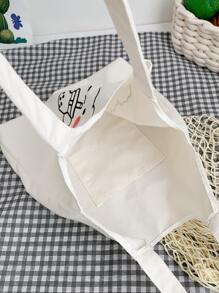 Bolsa de compras con estampado de dibujos animados - Blanco - Ver 6