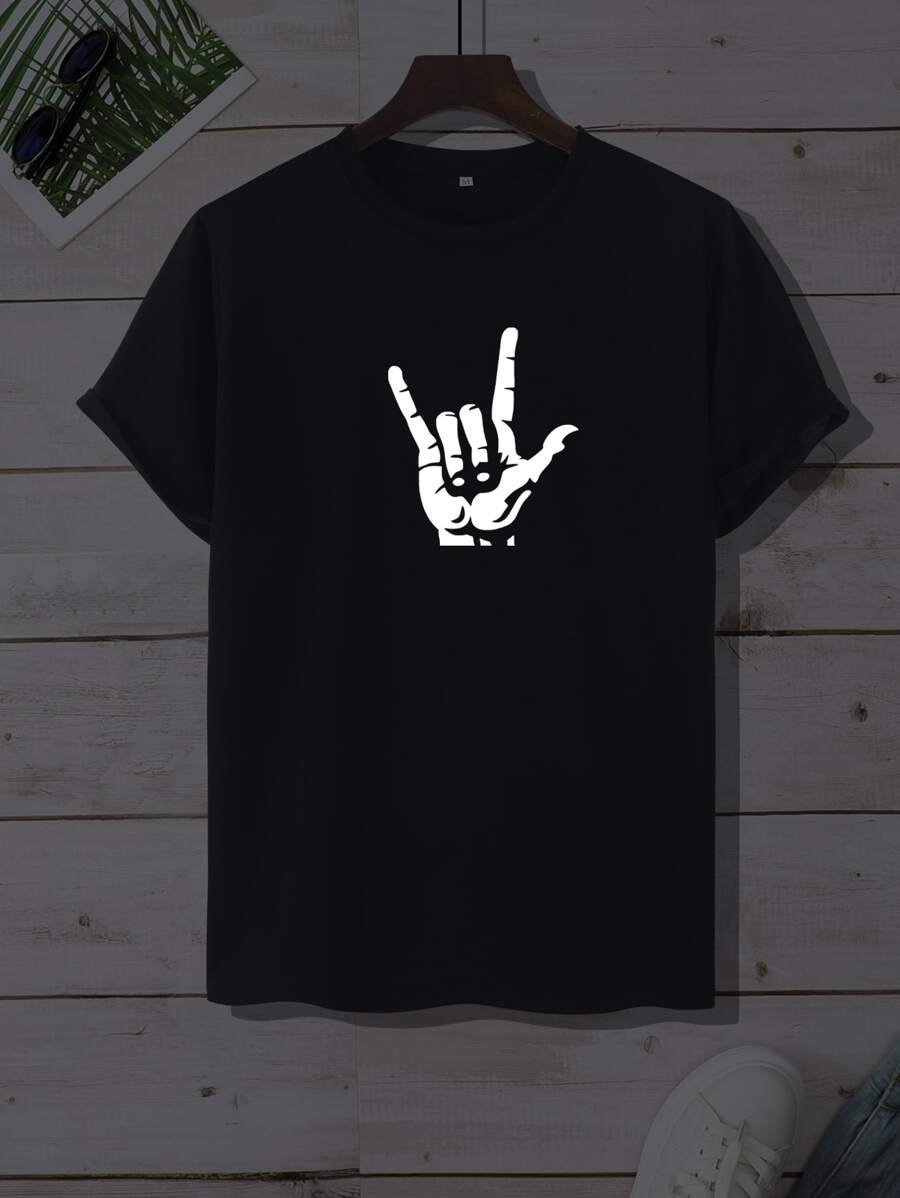 Manfinity EMRG Tops Nam Con số Đường phố - màu đen - Xem 1