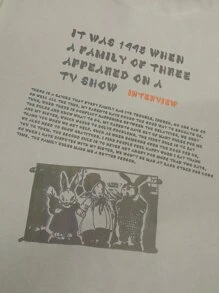 Manfinity EMRG Hombres Camiseta con slogan con con estampado de dibujos animados - Caqui - Ver 3