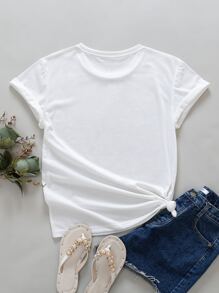 豹紋和嘴巴印花T恤 - 白色 - 查看 2