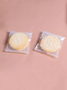 100pcs Lace Print Packaging Bag, Clear Small Cookie Bag For Baking School Supplies Food Bag Food Box Suitable For Candy Chocolate Cookies Etc. - White - View 3