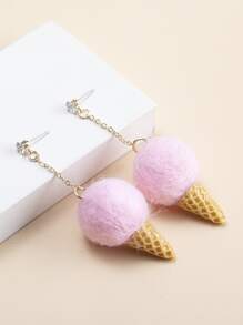 Pendientes largos helado con diseño