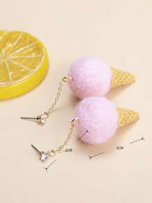 Pendientes largos helado con diseño