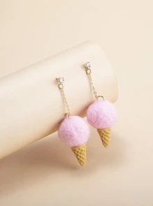 Pendientes largos helado con diseño
