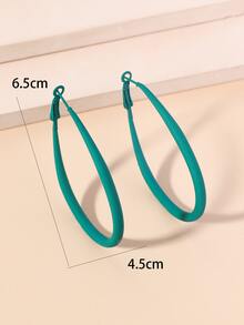 Hoa tai vòng tối giản - màu xanh lá - Xem 3