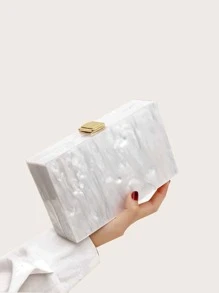 Glitter Bling,Shiny Glamorous,Elegant,Exquisite Mini Marble Design Chain Square Bag, Perfect Bride Purse For Wedding, Prom & Party Events Dinner Bag,Evening Bag For Party Girl,Woman,For Female Perfect For Party,Wedding,Prom,Dinner/Banquet,For Best Gift For Women - trắng - Xem 1