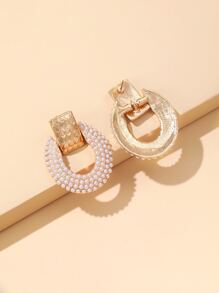 假珍珠裝飾耳環 - 彩色 - 查看 3