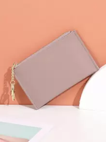 PFY PERFECT FOR YOU Perfect For You PFY Slim Minimalist RFID Credit Card Holder Front Pocket Wallet For Women Coin Purse With Keychain Gift Couple Business Casual - Dusty Pink - View 1