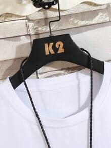 Manfinity LEGND Camisetas para hombre, ajuste entallado, cuello redondo, manga corta, camiseta gráfica de poliéster para verano - Blanco - Ver 7