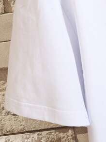 Manfinity LEGND Camisetas para hombre, ajuste entallado, cuello redondo, manga corta, camiseta gráfica de poliéster para verano - Blanco - Ver 8