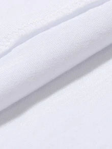 Manfinity Tops Nam Túi Slogan Giải trí - trắng - Xem 5