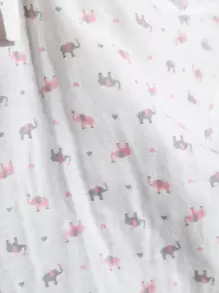 1pc [Oeko-Tex] Elephant Cartoon Print Nursing Cover, Suitable For All Seasons