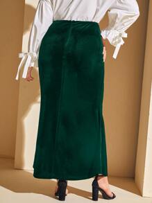 Váy đuôi cá cạp cao cỡ lớn - Màu xanh lá cây đậm - Xem 2