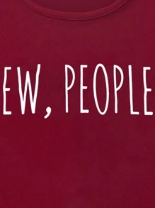 SHEIN Unity Letter Graphic Tank Top - Burgundy - View 3