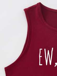 SHEIN Unity Letter Graphic Tank Top - Burgundy - View 4