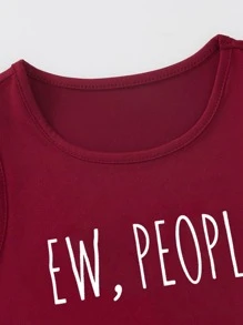 SHEIN Unity Letter Graphic Tank Top - Burgundy - View 6